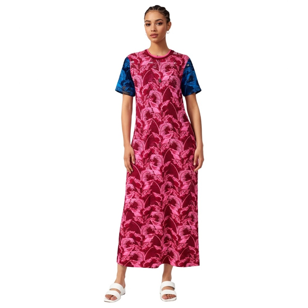 House of Holland Maxi Crochet Dress Maximalist Pink Blue Size 6 NWT
